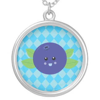 Cute Blueberry Silver Plated Necklace
