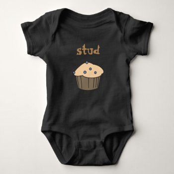 Cute Blueberry Stud Muffin Baby Bodysuit by goodmoments at Zazzle