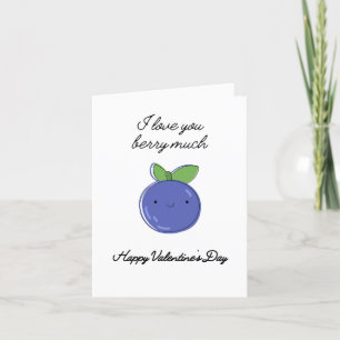 Cute Blueberry Valentine's Day Card