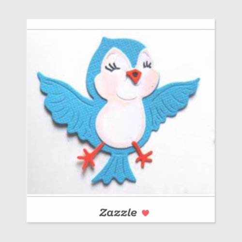 Cute Bluebird Custom_Cut Vinyl Sticker