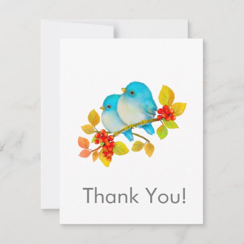Cute Bluebirds All Occassion Thank You Notecard