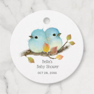 Cute Bluebirds Bird Baby Shower Favor Tags