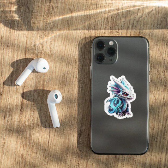 Cute blueish white dragon sticker (Creator Uploaded)