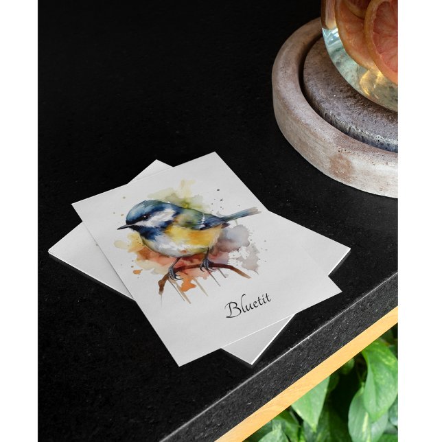 Cute Bluetit on a Branch, custom Invitation (Creator Uploaded)