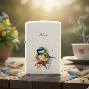 Cute Bluetit on a Branch, custom  Zippo Lighter