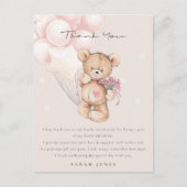 Cute Blush Bear Bearly Wait Balloon Baby Shower Postcard (Front)