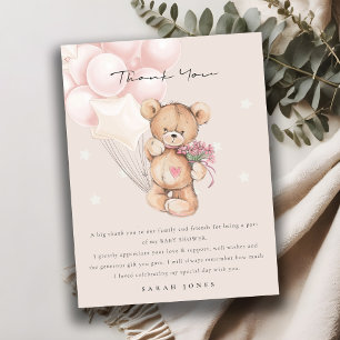 Cute Blush Bear Bearly Wait Balloon Baby Shower Postcard