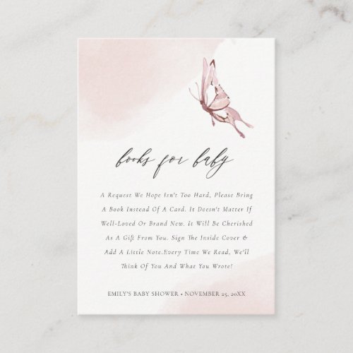 Cute Blush Butterfly Books For Baby Shower