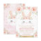 Cute Blush Floral Bunny Rabbit Birthday Party