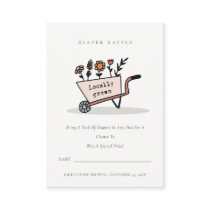 Cute Blush Floral Cart Diaper Raffle Baby Shower Enclosure Card