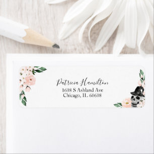 Cute Blush Floral Halloween Bridal Shower Label
