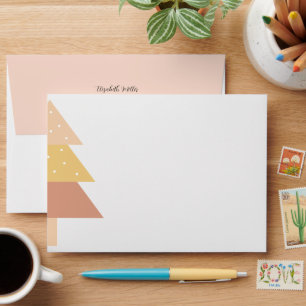 Cute Blush Holiday Tree  Envelope