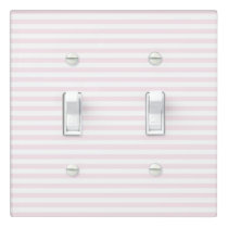 Cute Blush Pink and White Stripes Light Switch Cover