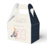 Cute Blush Pink Blue Birdie Any Age Birthday Favor Boxes