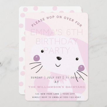 Cute Blush Pink Bunny | Girls Birthday Party