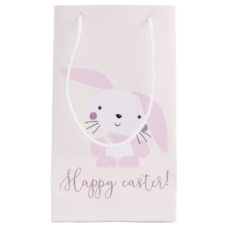 Cute Blush Pink Easter Bunny | Easter Small Gift Bag