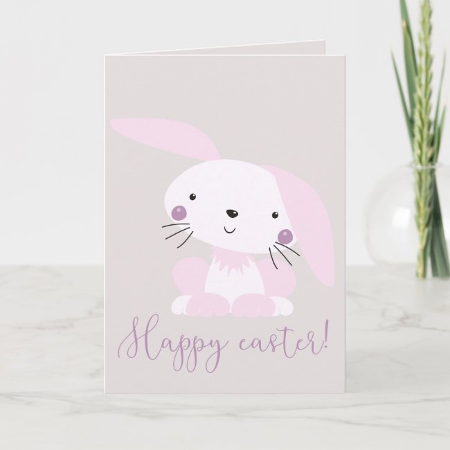 Cute Blush Pink Easter Bunny | Happy Easter