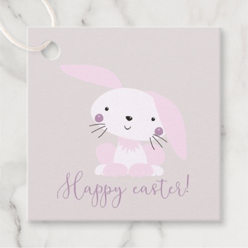 Cute Blush Pink Easter Bunny  Happy Easter Favor Tags