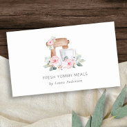 Cute Blush Pink Floral Cake Mixer Bakery Catering Business Card at Zazzle