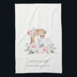 Cute Blush Pink Floral Cake Mixer Bakery Catering Kitchen Towel<br><div class="desc">For any further customisation or any other matching items,  please feel free to contact me at yellowfebstudio@gmail.com</div>