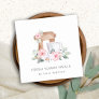 Cute Blush Pink Floral Cake Mixer Bakery Catering  Square Business Card