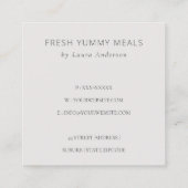 Cute Blush Pink Floral Cake Mixer Bakery Thank You Square Business Card (Back)