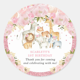 Gold Safari Baby Shower Stickers Zazzle