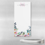 Cute Blush Pink Floral Watercolor Monogram Script Magnetic Notepad<br><div class="desc">Girly Blush Pink Floral Watercolor Monogram Script Desk Notepad
The design features hand painted watercolor blush pink peony floral and foliage.</div>