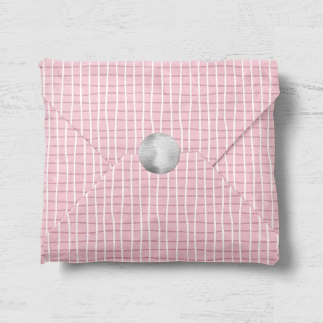 Cute Blush Pink Gingham Company Business Branding Tissue Paper (Creator Uploaded)