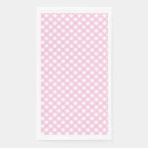 Cute Blush Pink Gingham Pattern  Paper Guest Towels