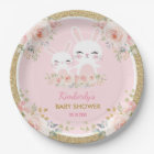 Cute Blush Pink Gold Bunny Rabbit Baby Shower