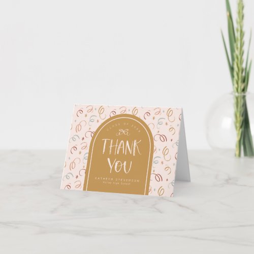 Cute Blush Pink Gold Confetti Photo Graduation