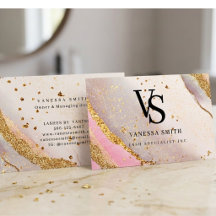 Cute Blush Pink Gold Glitter Marble Agate Monogram