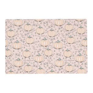 Cute Blush Pink Little Pumpkin Fall Baby Shower Placemat