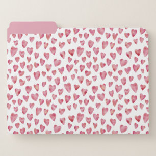 Cute blush pink love hearts pattern file folder