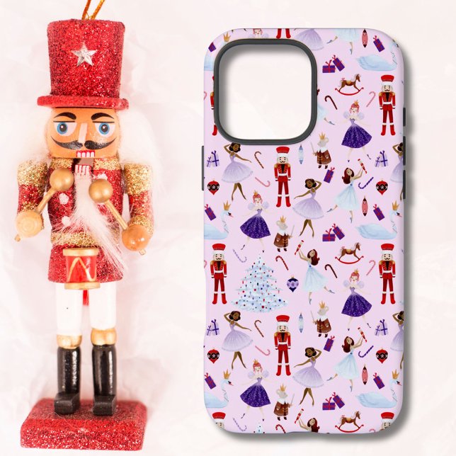Cute Blush Pink Nutcracker Christmas Pattern Case-Mate iPhone Case (Creator Uploaded)