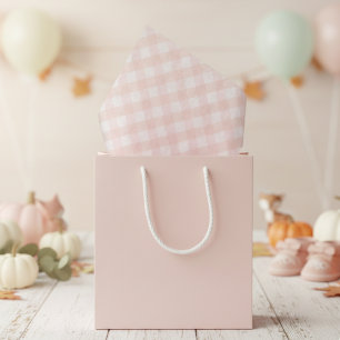 Cute Blush Pink & Pastel Orange Baby Gingham Tissue Paper