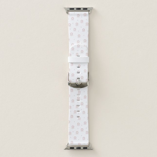 Cute Blush Pink Pet Paws with Hearts Apple Watch Band (Band)