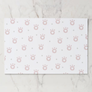 Cute Blush Pink Pet Paws with Hearts Placemat