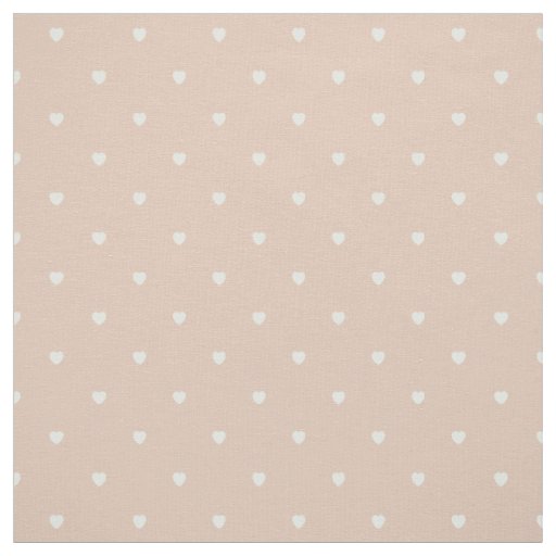 Cute Blush Pink Polka Dot Hearts Fabric