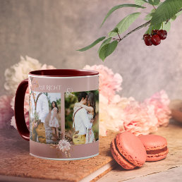 Cute Blush Pink Romantic Floral Photo Mug