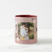 Cute Blush Pink Romantic Floral Photo Mug (Center)