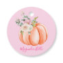 Cute Blush Pink Spring Floral Little Pumpkin Name Favor Tags