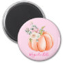 Cute Blush Pink Spring Floral Little Pumpkin Name Magnet