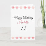 Cute Blush Pink Watercolor Set Heart 13th Birthday Card<br><div class="desc">Cute Blush Pink Watercolor Set Heart 13th Birthday, a cute birthday design made for any granddaughter. If you're looking for some pretty granddaughter birthday cards, teenager birthday cards or thirteenth birthday cards, this one is for you. The design features some cute watercolor hearts, something attractive and beautiful, so, don't hesitate...</div>