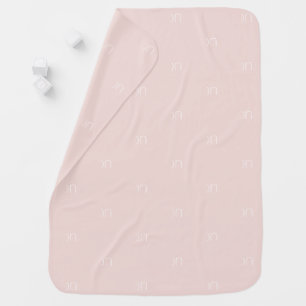Cute blush pink white custom name pattern baby blanket