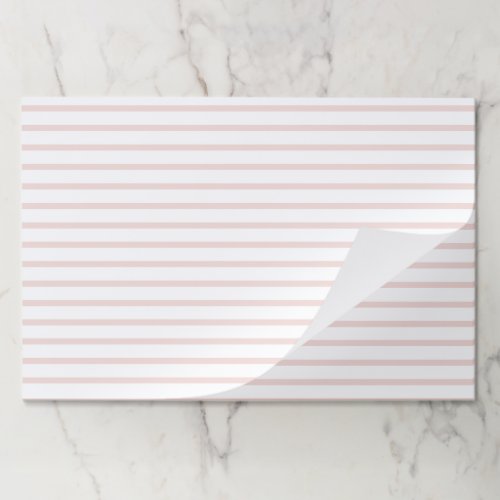 Cute blush pink white horizontal stripes modern paper pad