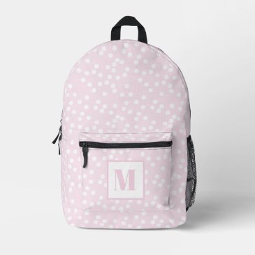 Cute Blush Pink & White Polkadots Monogrammed Kids
