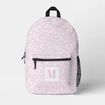 Cute Blush Pink & White Polkadots Monogrammed Kids