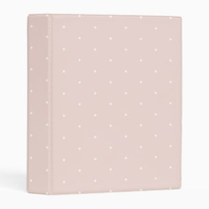 Cute blush pink white tiny polka dot pattern mini binder